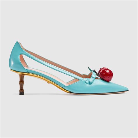 gucci unia cherry pump|Gucci Unia Cherry Pump in Blue .